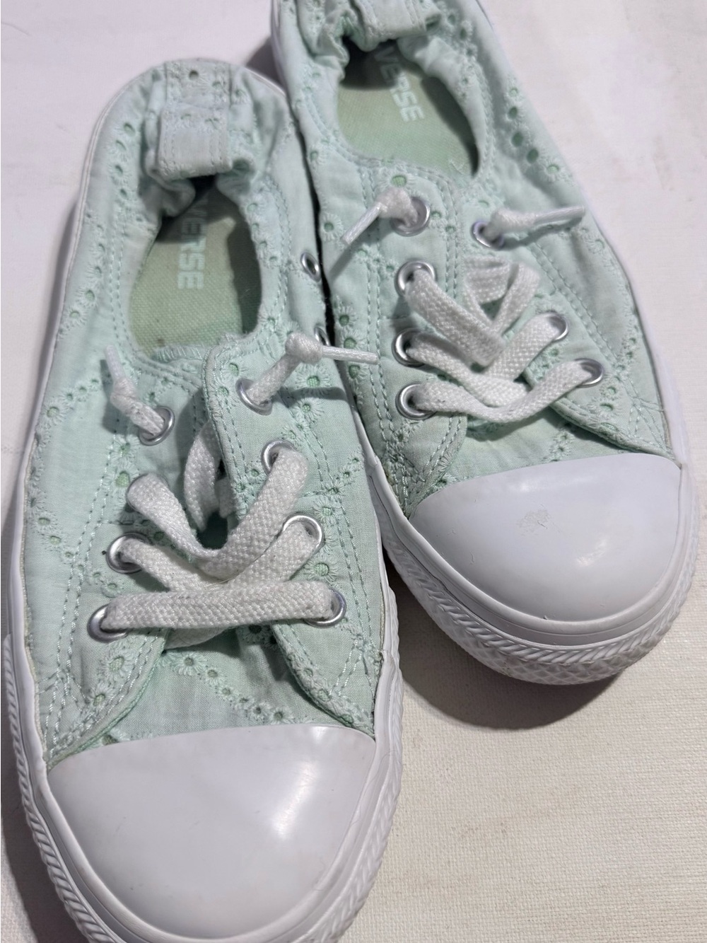 Converse Mint Green Low-Top Lace-Up Sneakers